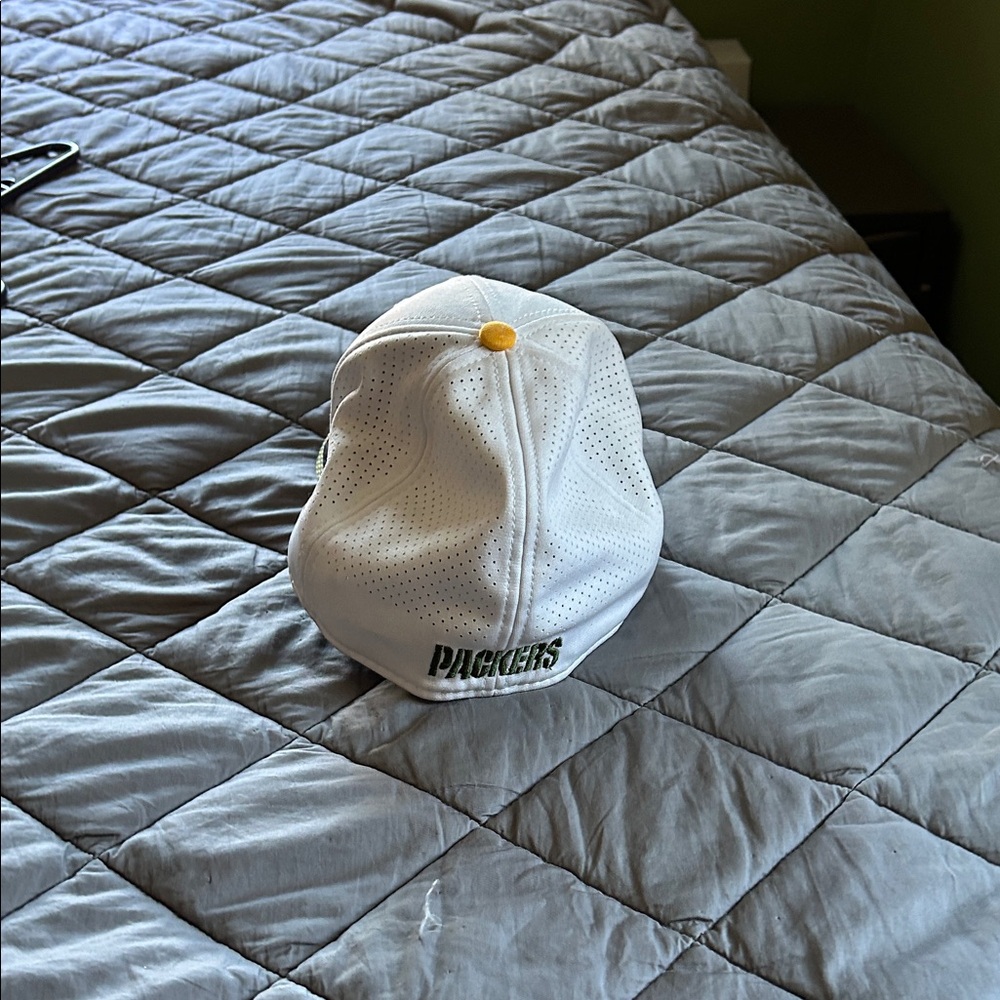 Like New New Era White and Green Cap with Yellow Accents - Picture 2 of 3